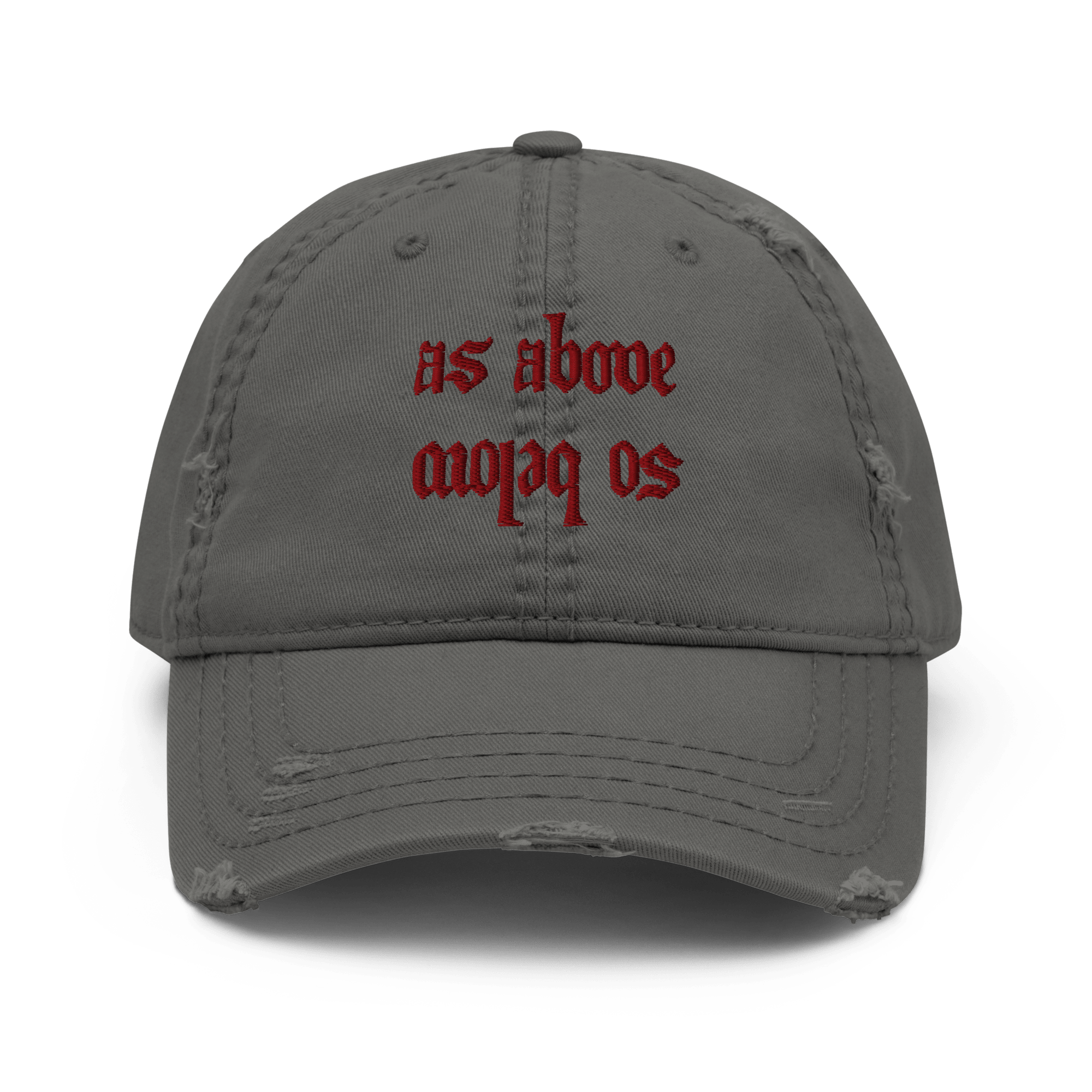 As Above - Distressed Adjustable Ball Cap - ballcap - baseball style hats - hats - Numbskullz