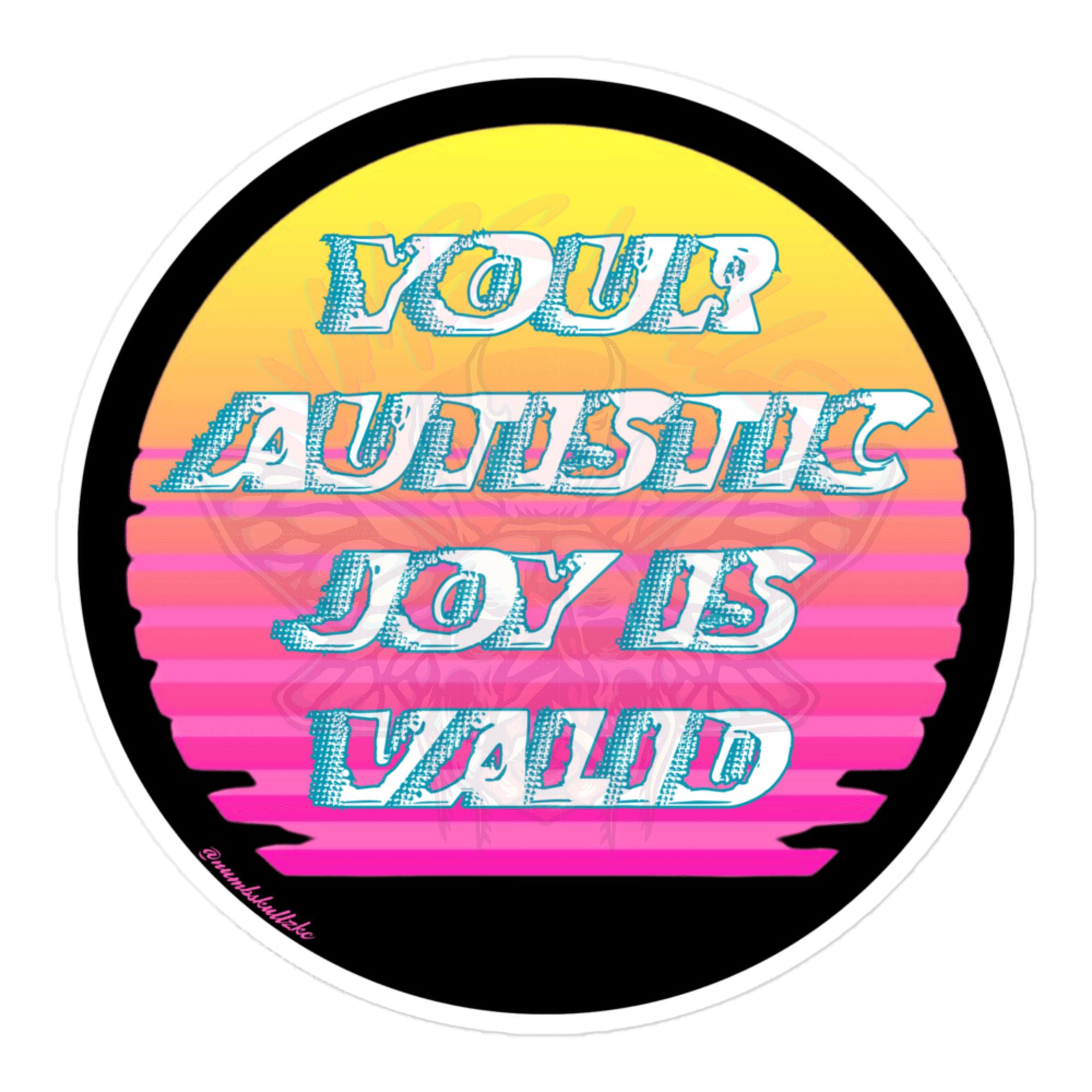 Autistic Joy - Vinyl Sticker-80s-autism-disability awareness-NumbskullzKC