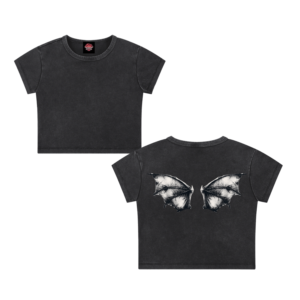 Bat Back - Crop Top - cropped - shirt - Short Sleeve - NumbskullzKC