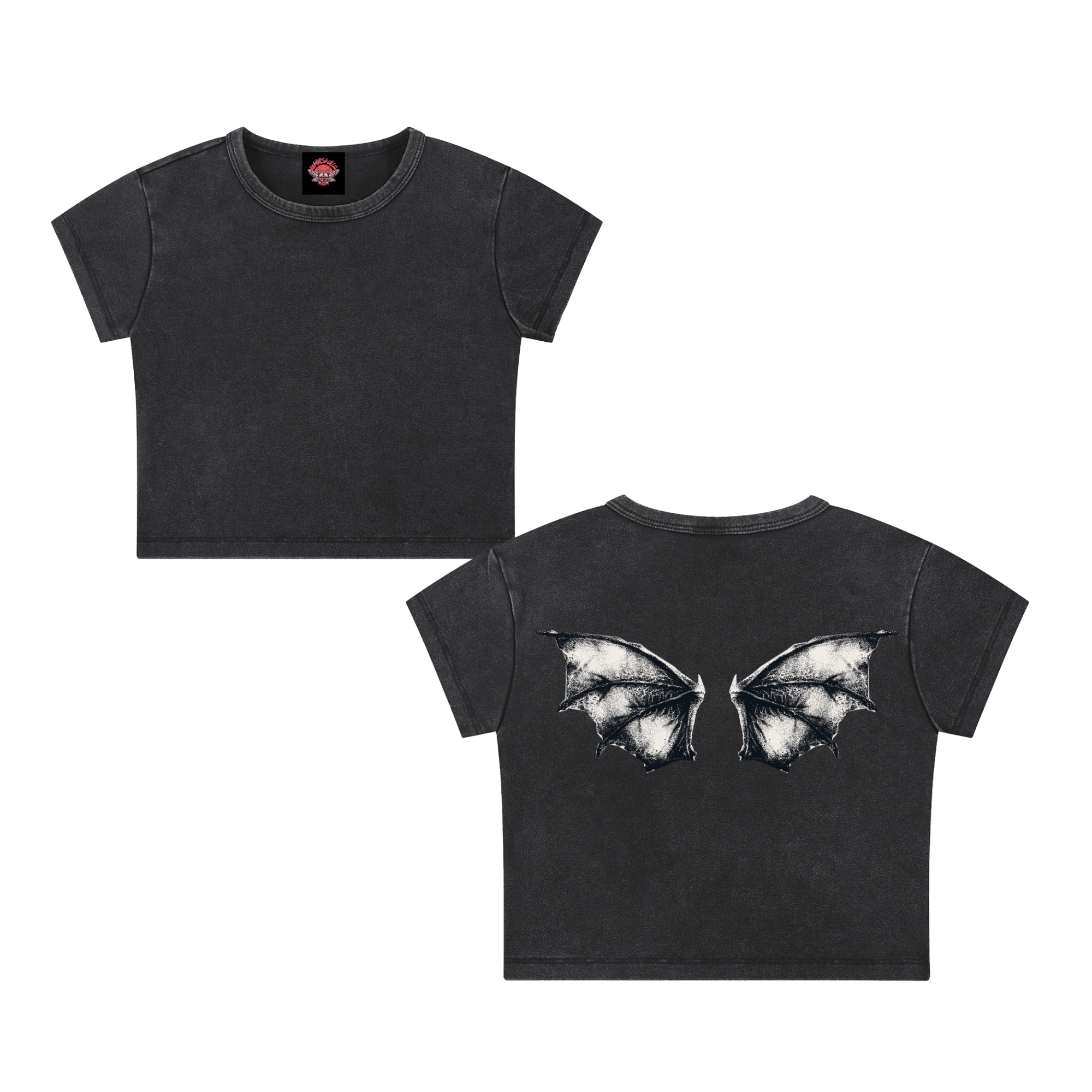 Bat Back - Crop Top - cropped - shirt - Short Sleeve - NumbskullzKC