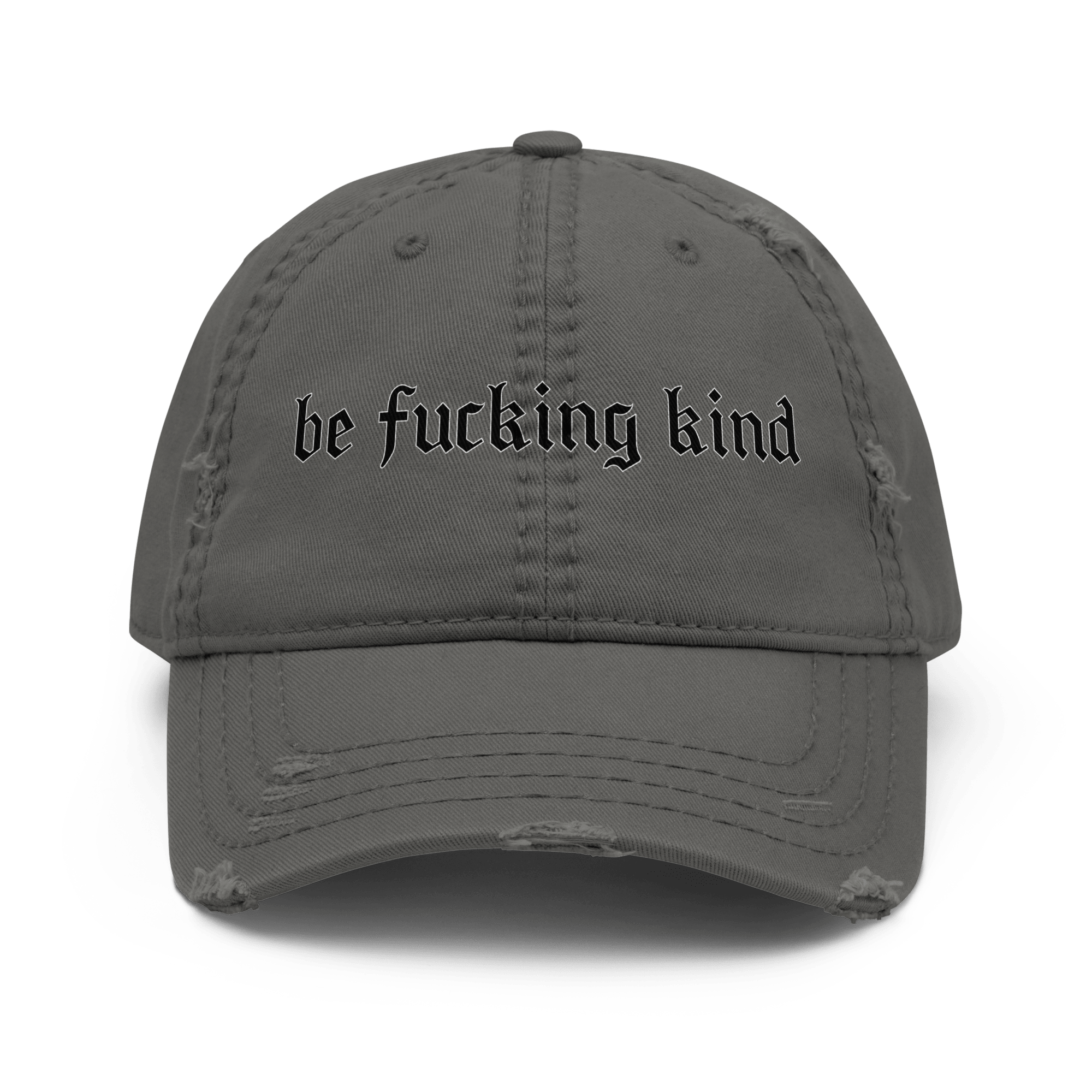 Be Fucking Kind - Distressed Ball Cap - ballcap - baseball style hats - gothic - Numbskullz