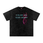 Biology Was Never Binary - Oversized T-Shirt - lgbtq - men's shirts - nonbinary - NumbskullzKC