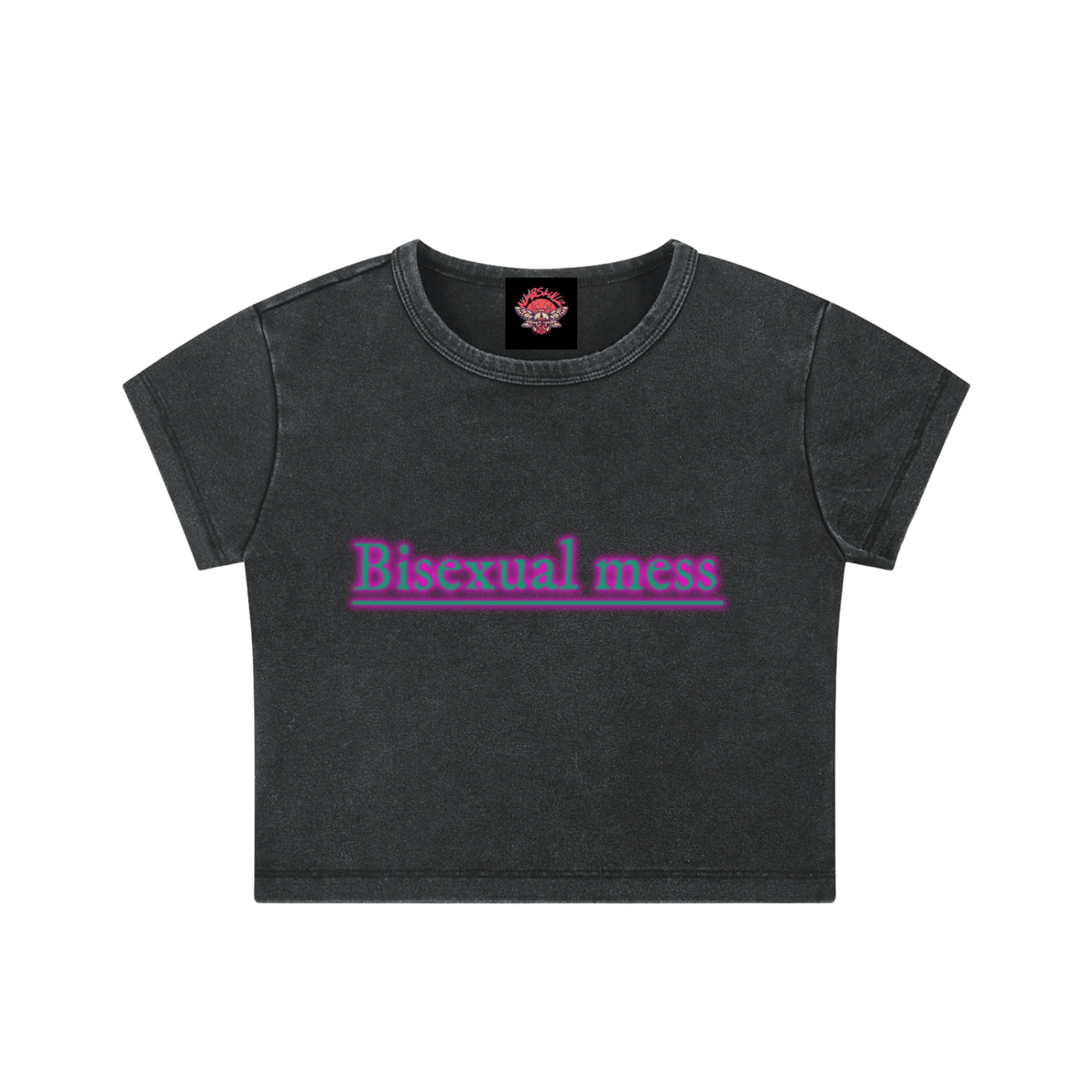 Bisexual Mess - Snow Washed Crop Top - bisexual - lgbtq - men's shirts - NumbskullzKC