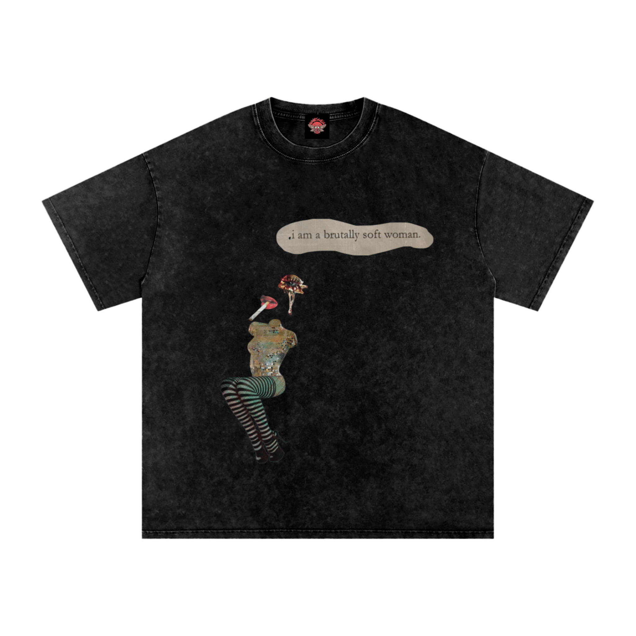 Brutally Soft Woman - Oversized T-Shirt - feminism - glitchcore - gothic - NumbskullzKC