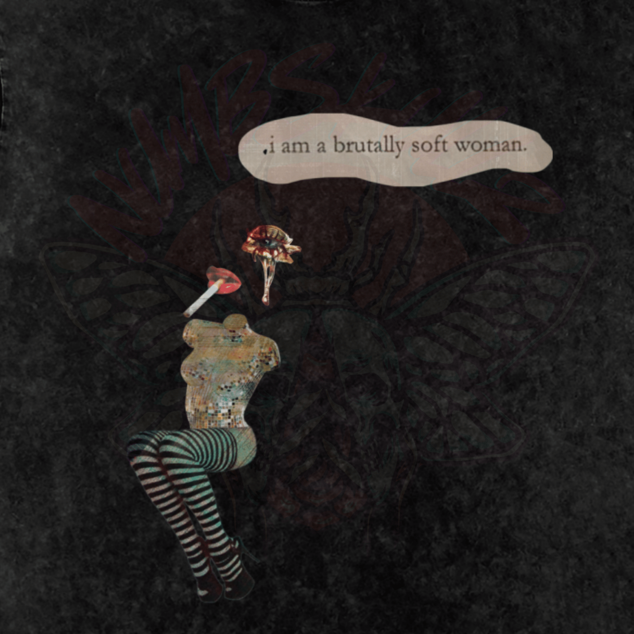Brutally Soft Woman - Oversized T-Shirt - feminism - glitchcore - gothic - NumbskullzKC