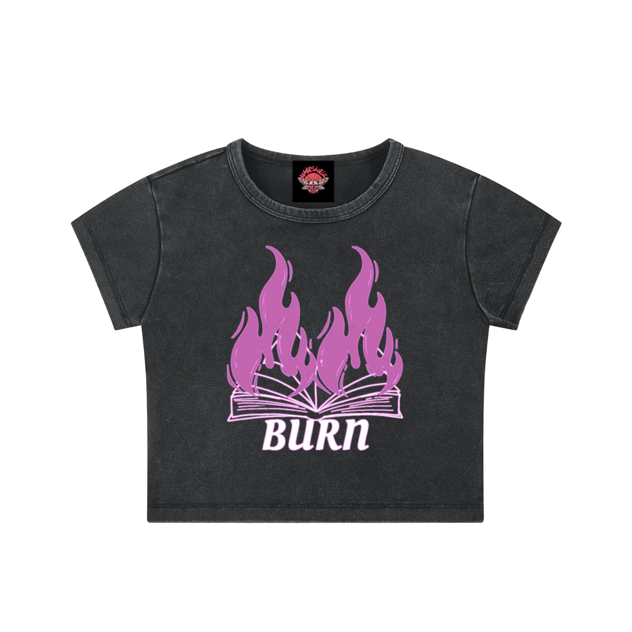 Burn Book - Snow Washed Crop Top-2000s-booklovers-cropped-NumbskullzKC