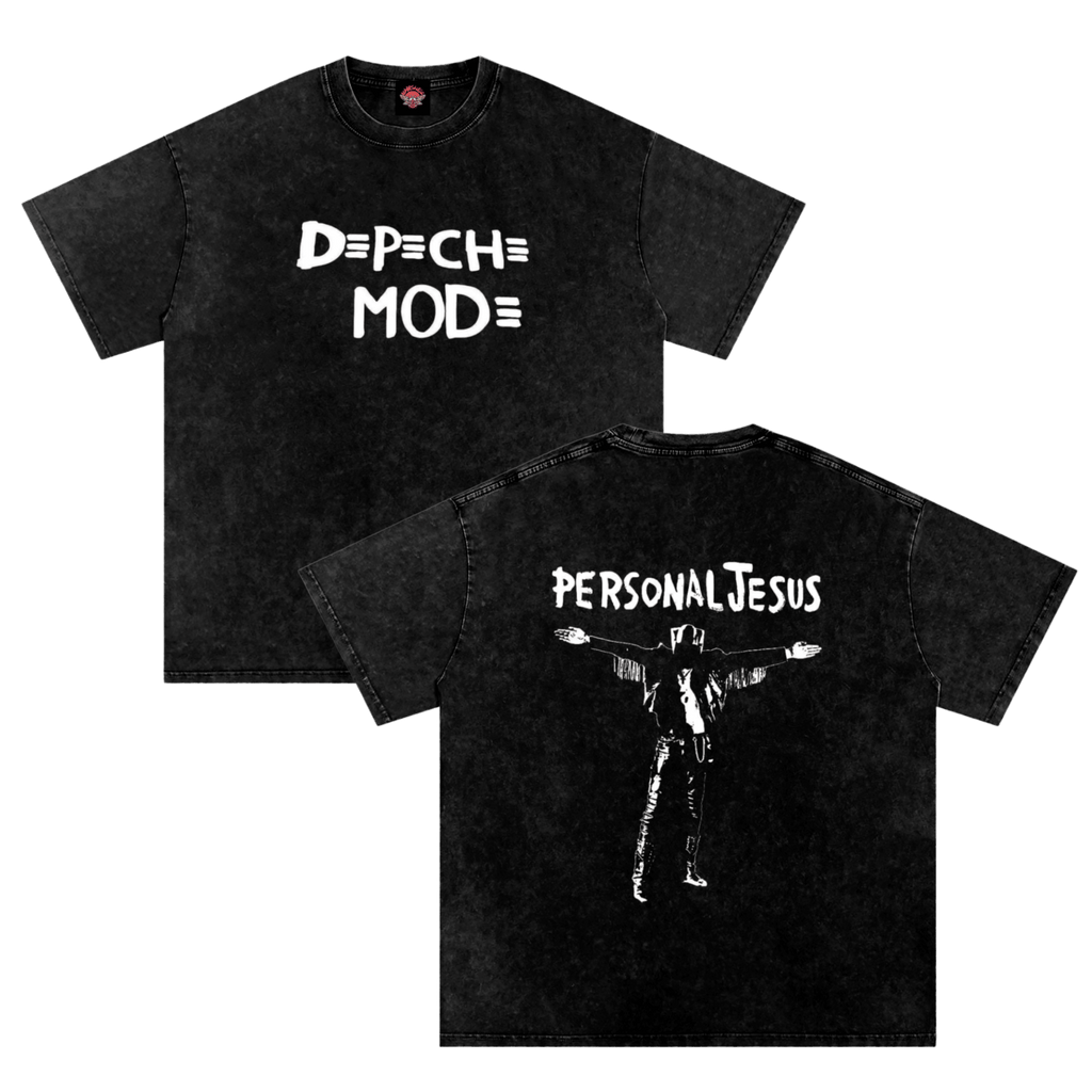 Depeche Mode (Personal Jesus) - Oversized T-Shirt-80s-gothic-men's shirts-NumbskullzKC