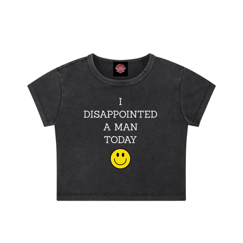 Disappoint a Man - Snow Washed Crop Top-cropped-Numbskullz-shirt-NumbskullzKC