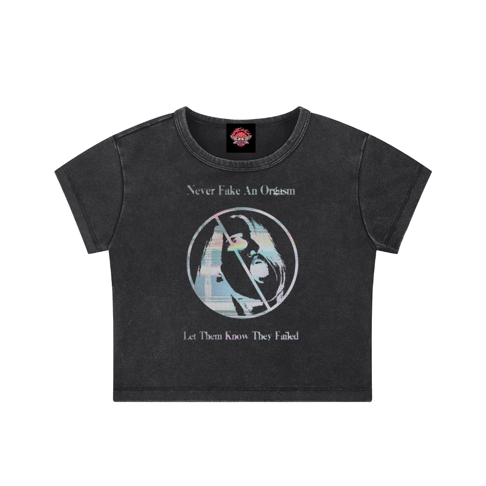 Don't Fake It - Snow Washed Crop Top-cropped-Numbskullz-sex work-NumbskullzKC