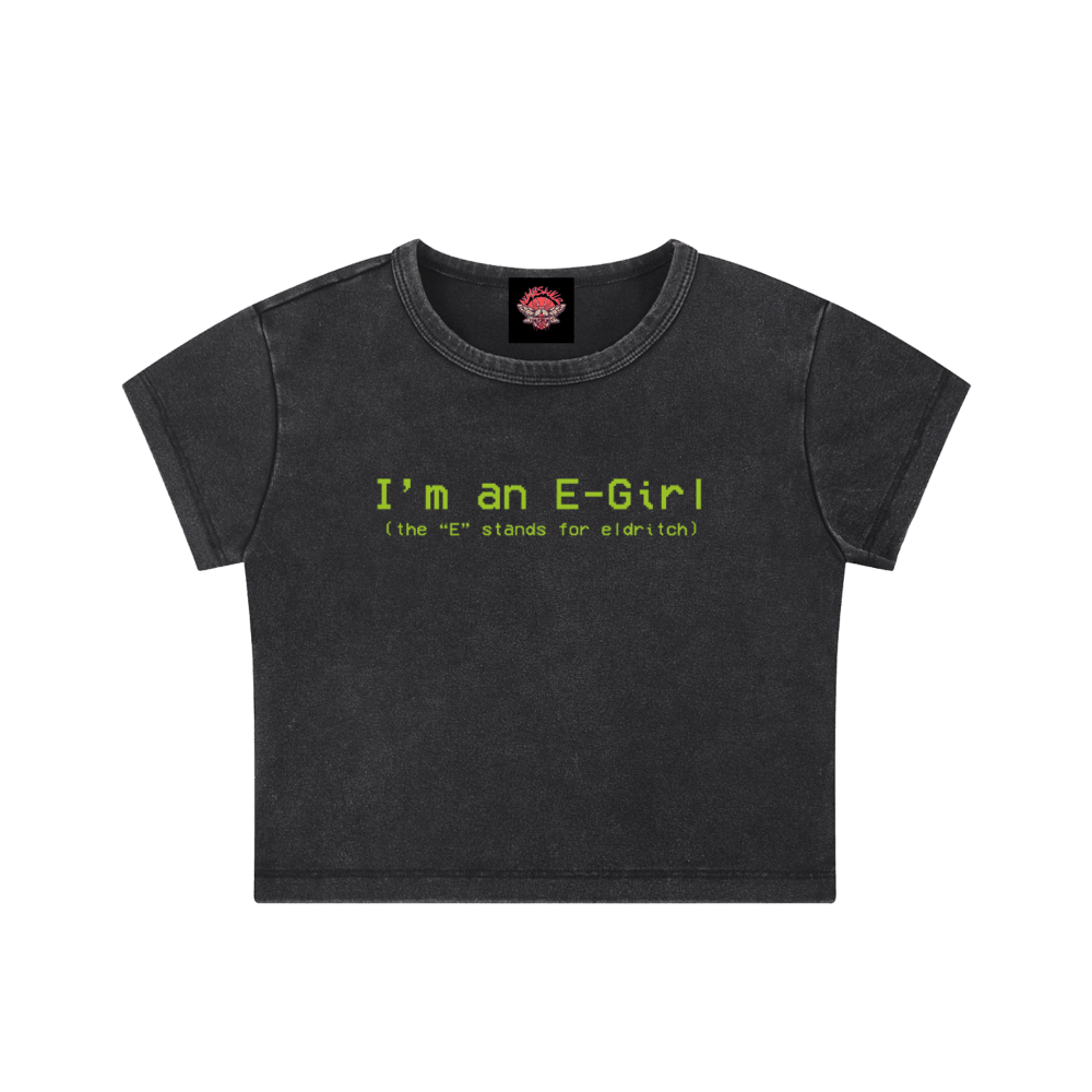 Eldritch-Girl - Snow Washed Crop Top-cropped-Numbskullz-shirt-NumbskullzKC
