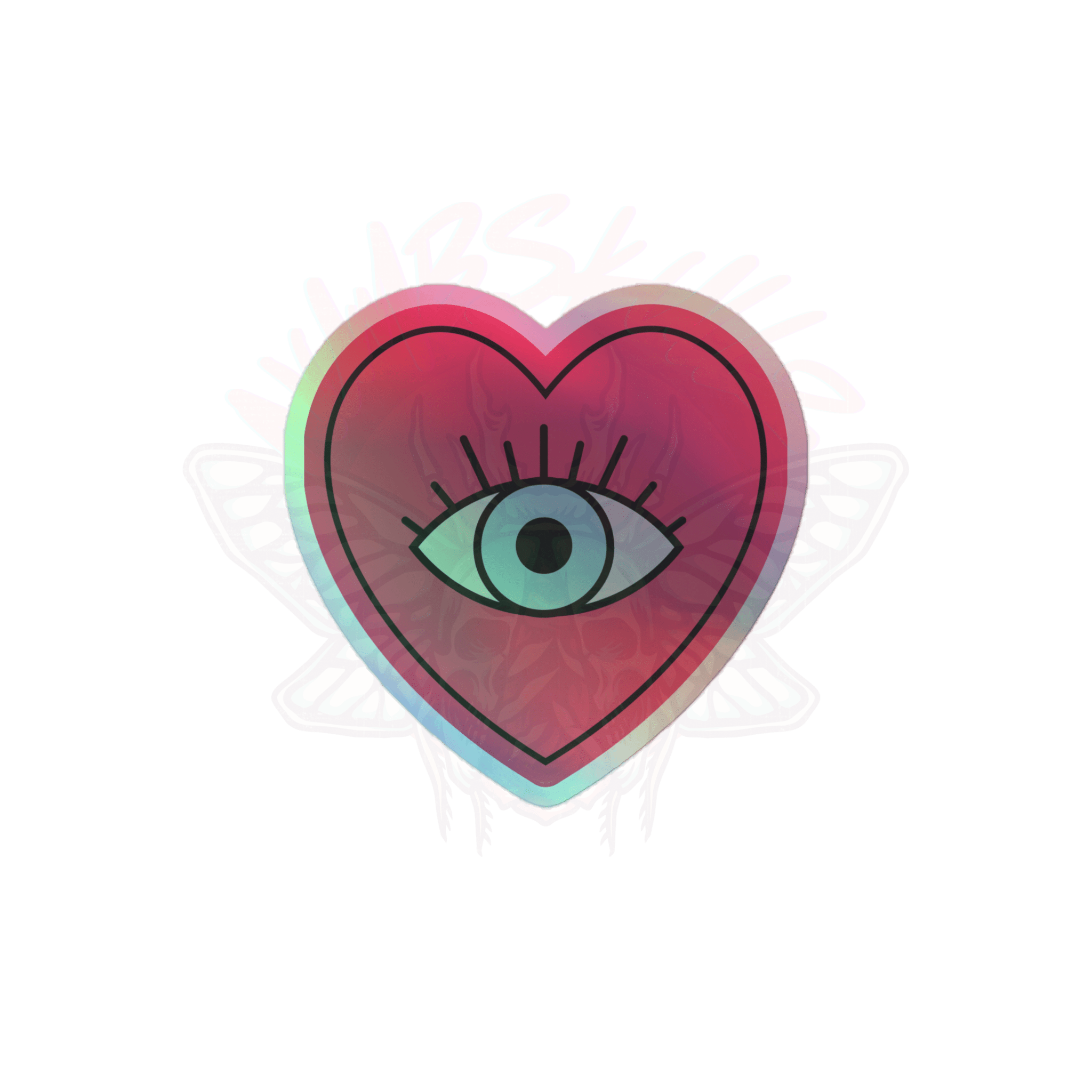 Eye Love You - Holographic Sticker - accessories - hearts - holo sticker - Numbskullz