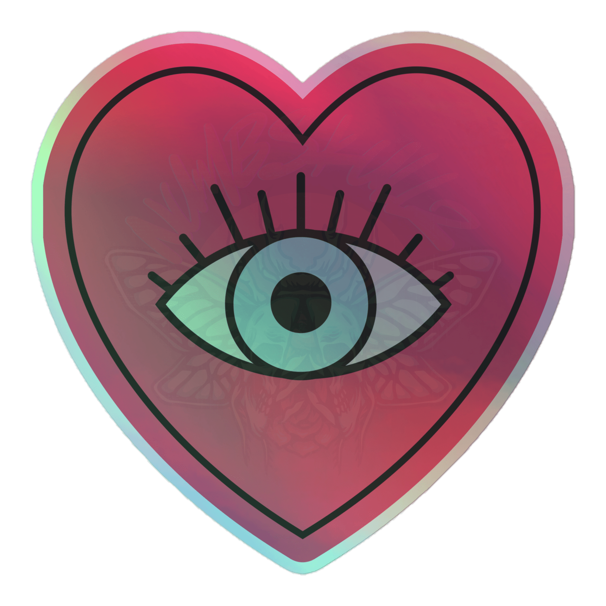 Eye Love You - Holographic Sticker - accessories - hearts - holo sticker - Numbskullz