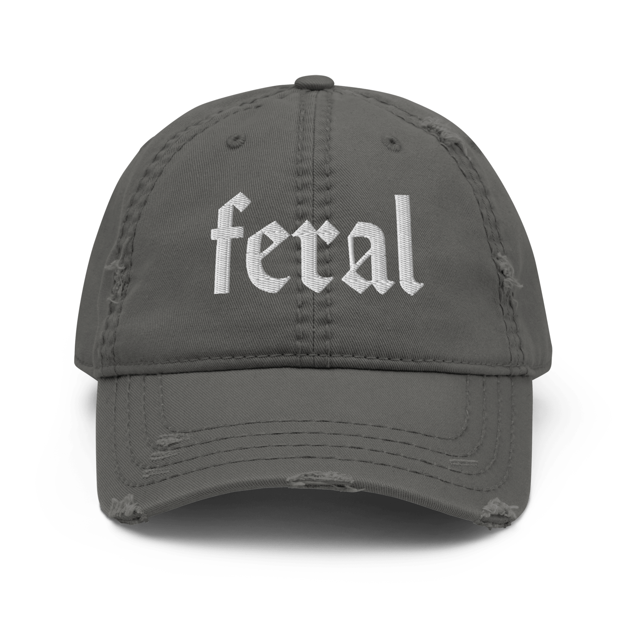 Feral - Distressed Adjustable Ball Cap - ballcap - baseball style hats - funny ballcaps - Numbskullz