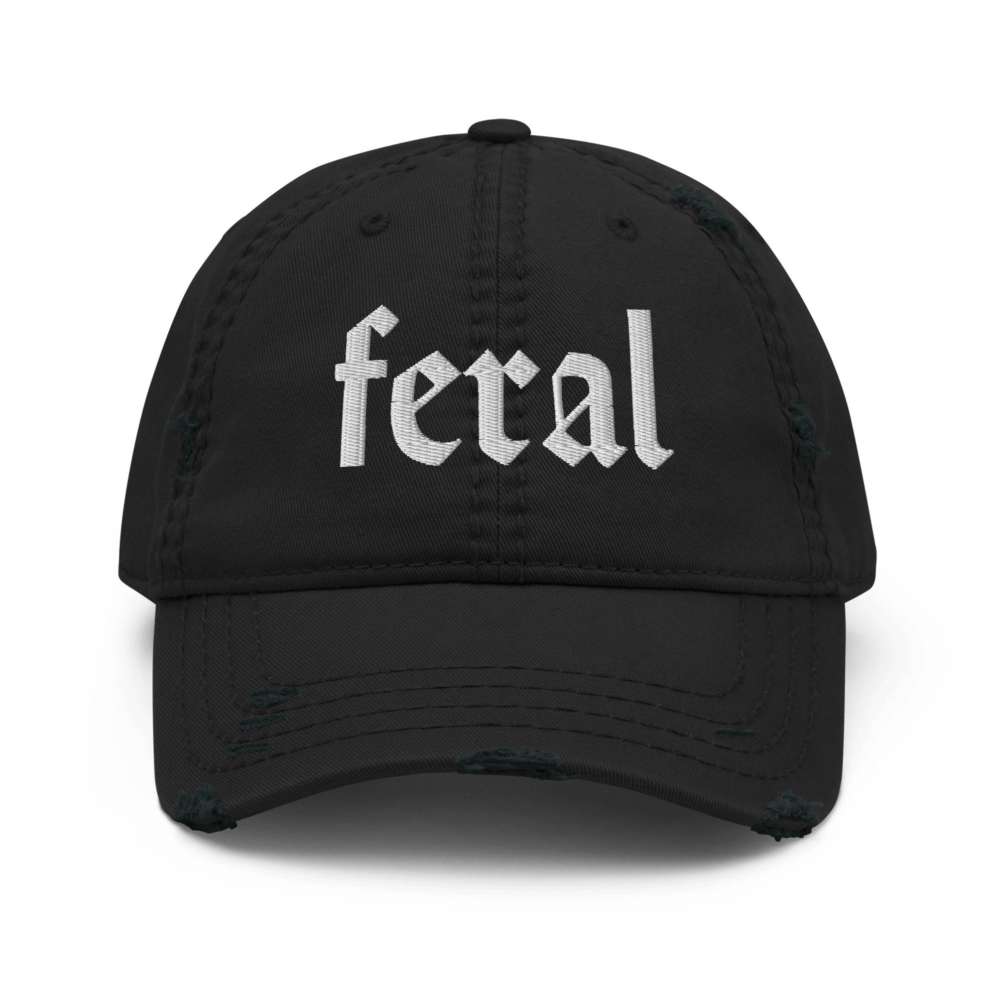 Feral - Distressed Adjustable Ball Cap - ballcap - baseball style hats - funny ballcaps - Numbskullz