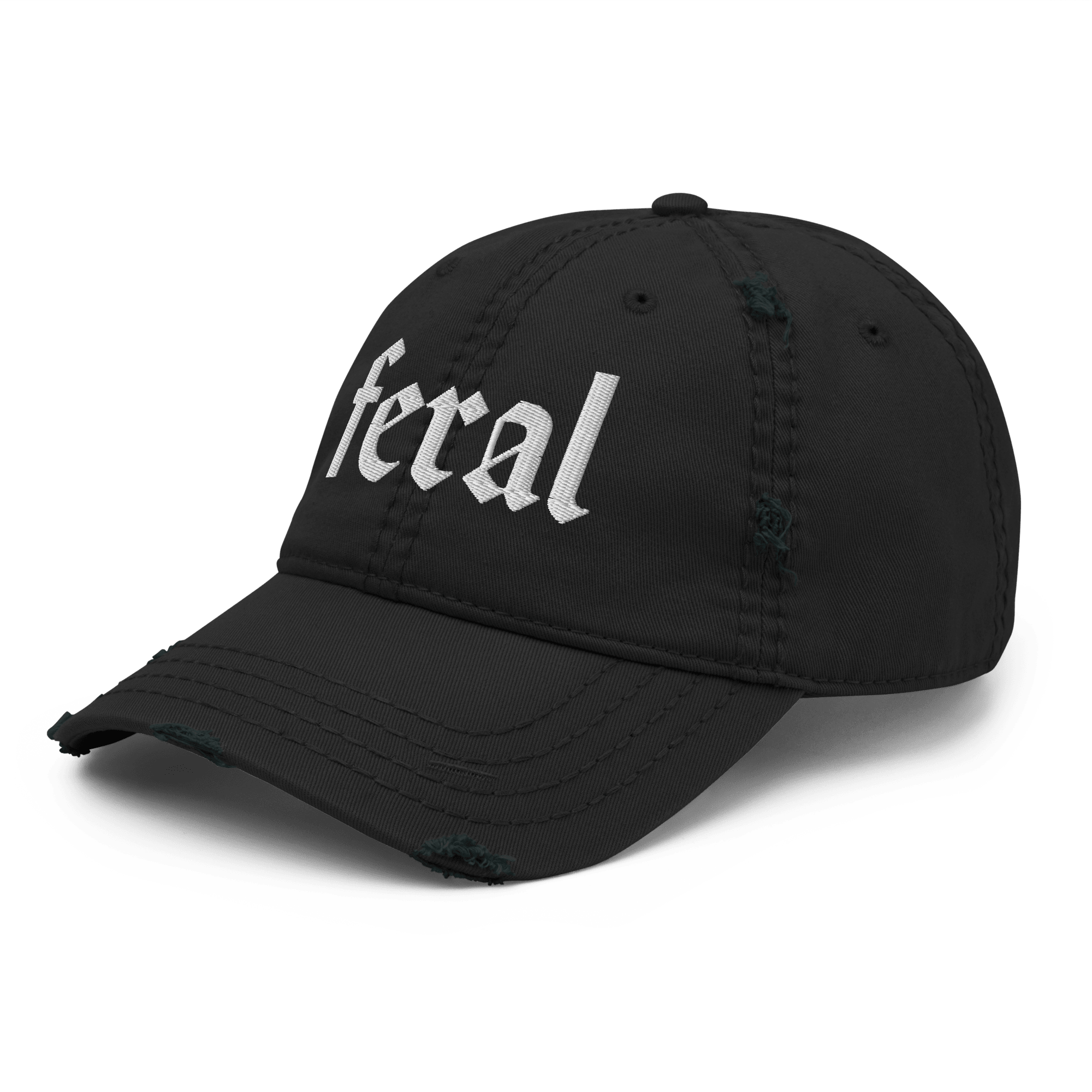 Feral - Distressed Adjustable Ball Cap - ballcap - baseball style hats - funny ballcaps - Numbskullz