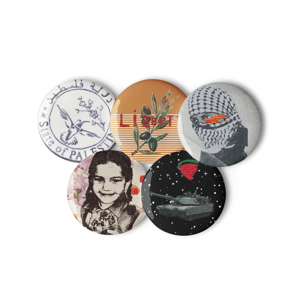 Free Palestine - Set of 5 Pin Buttons [250 COLLECTION]-button pins-Numbskullz-pin button-NumbskullzKC