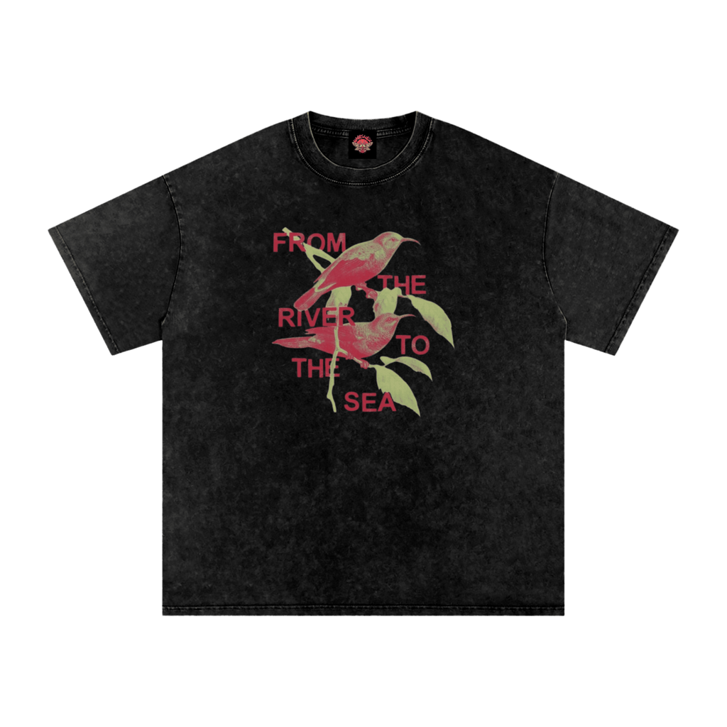 From the River to the Sea - Oversized T-Shirt-[250 collection]-activism-anti fascist-NumbskullzKC