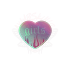 Girls Love - Holographic Sticker - accessories - hearts - holo sticker - Numbskullz