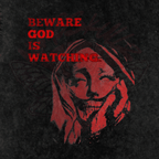 God is Watching - Oversized T-Shirt-men's shirts-Numbskullz-oversized T-shirts-NumbskullzKC