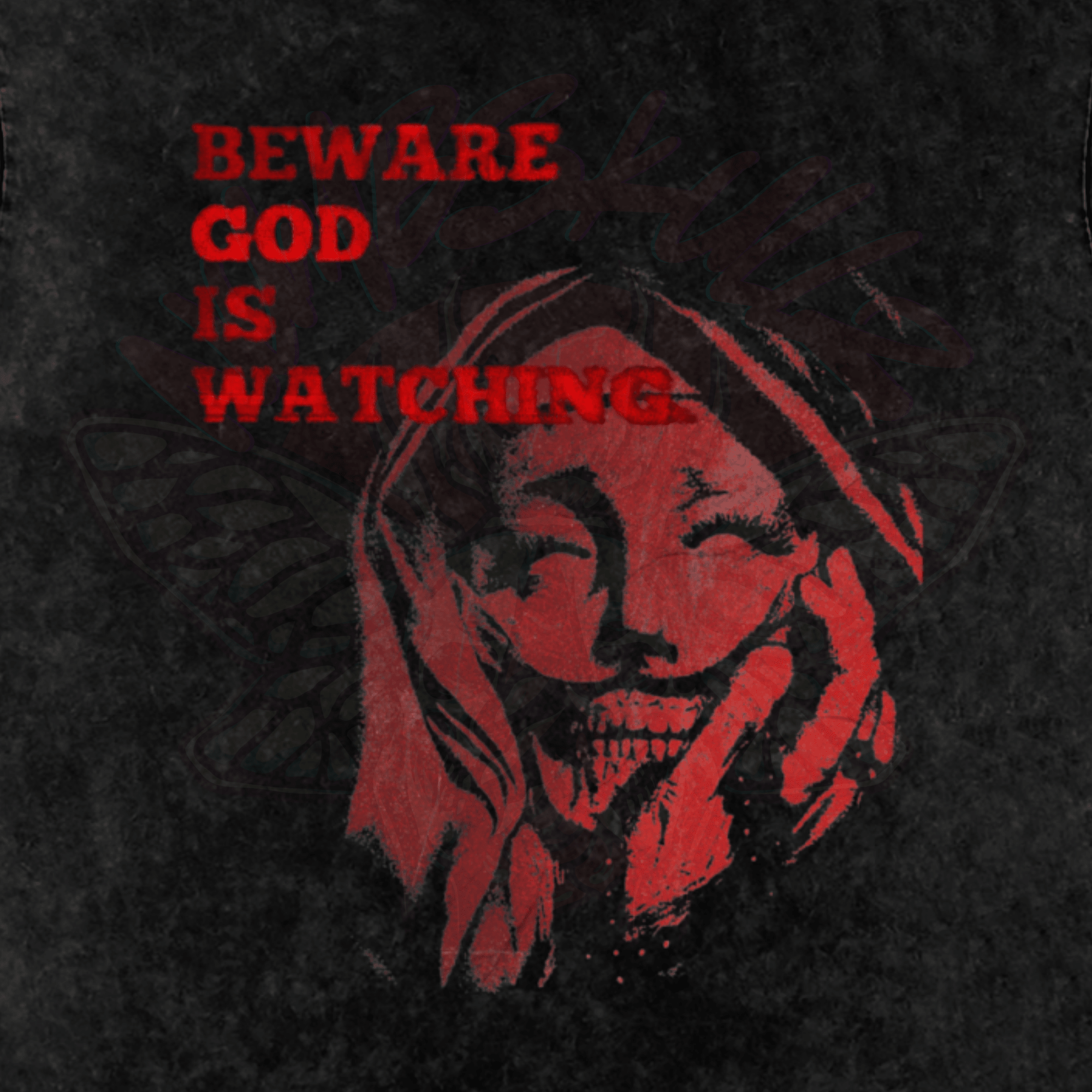 God is Watching - Oversized T-Shirt-men's shirts-Numbskullz-oversized T-shirts-NumbskullzKC