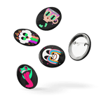 Googly - Set of 5 Pin Buttons - accessories - buttons - decorative pins - NumbskullzKC