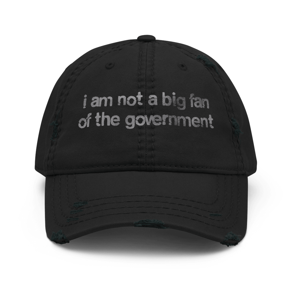 Government Hater - Distressed Ball Cap - activism - ballcap - baseball style hats - Numbskullz