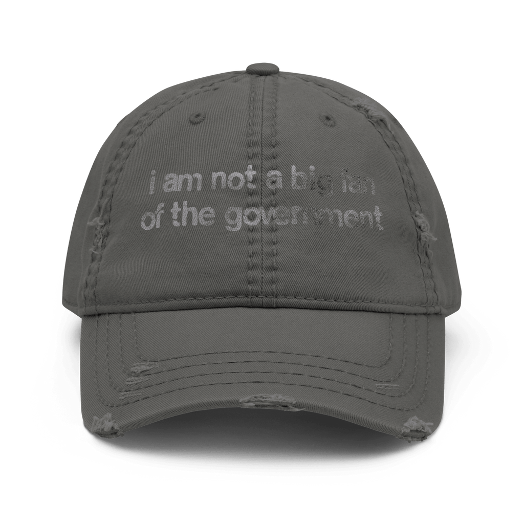 Government Hater - Distressed Ball Cap - activism - ballcap - baseball style hats - Numbskullz