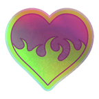 Hearts Afire - Holographic Sticker - accessories - graphics - hearts - Numbskullz