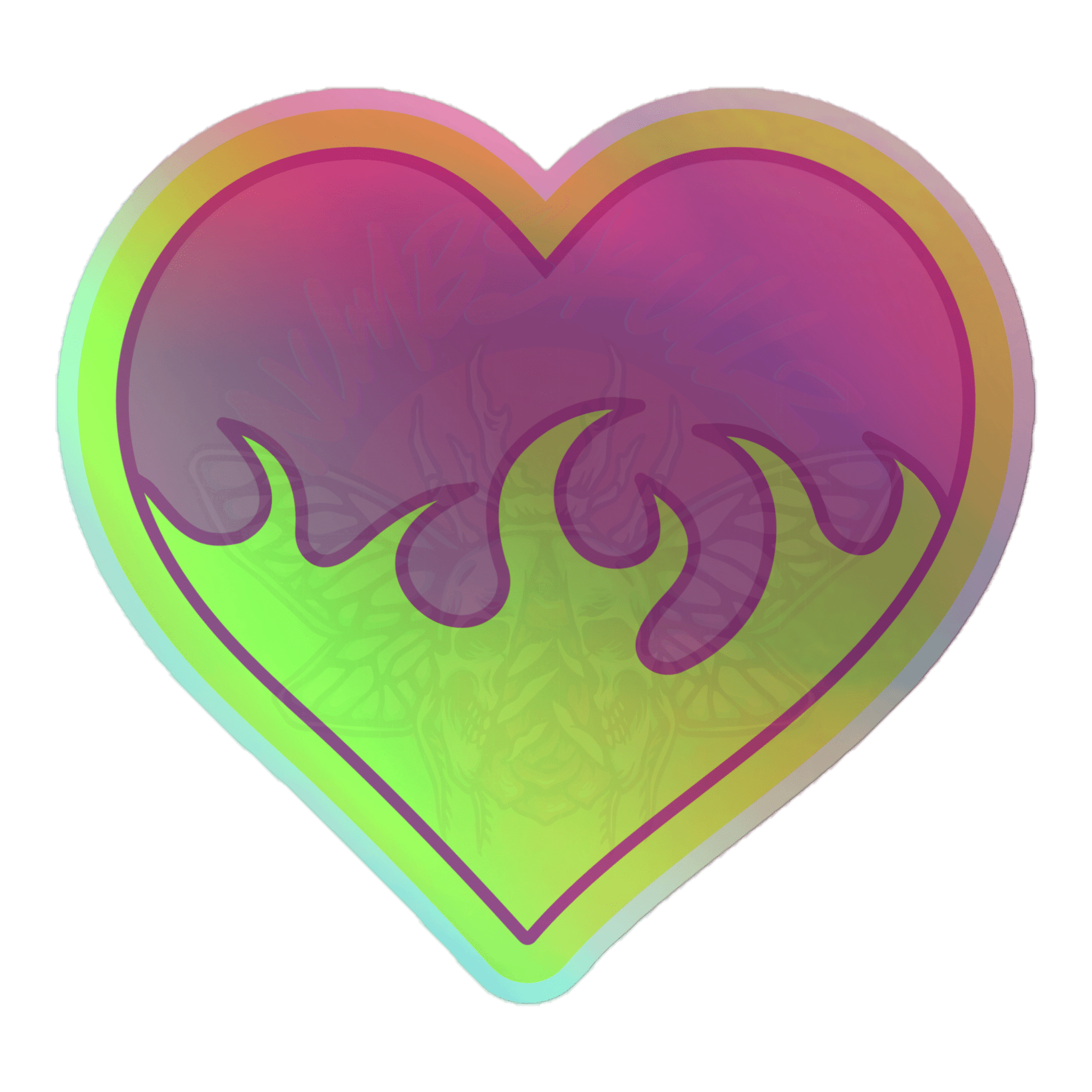 Hearts Afire - Holographic Sticker - accessories - graphics - hearts - Numbskullz