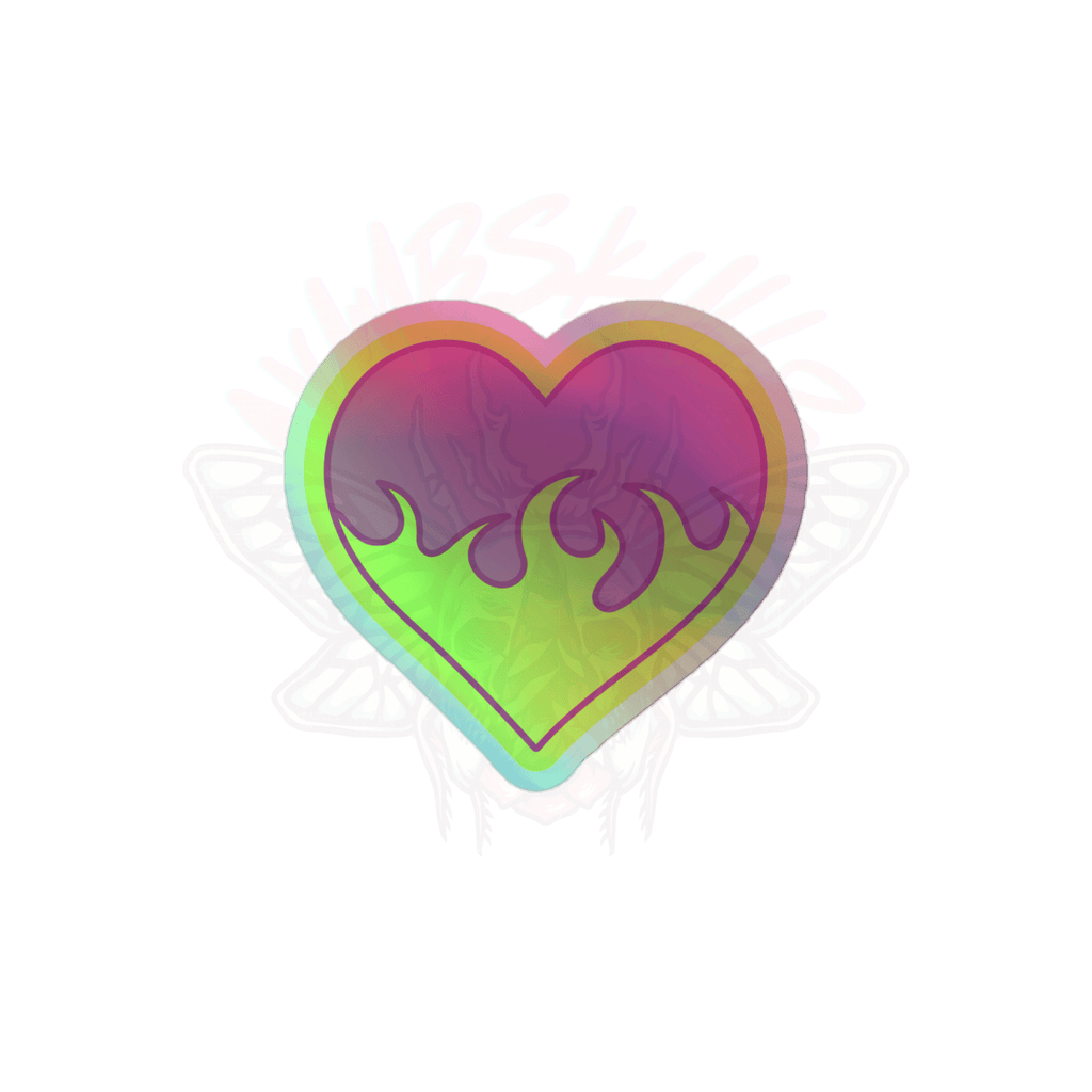 Hearts Afire - Holographic Sticker - accessories - graphics - hearts - Numbskullz
