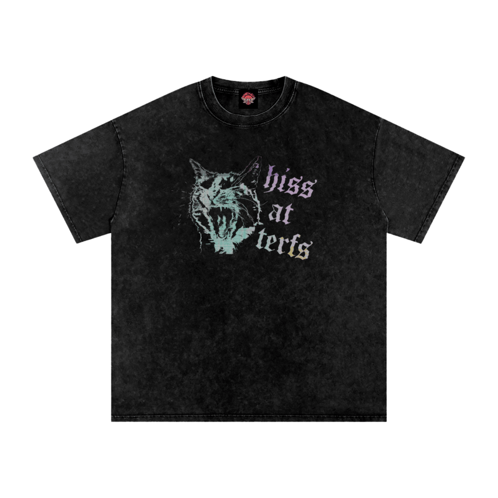 Hiss at TERFs Oversized T-Shirt - animal - lgbtq - men's shirts - NumbskullzKC