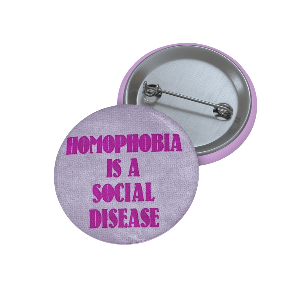 Homophobia Is a Social Disease - Pin Button-accessories-button pins-buttons-NumbskullzKC