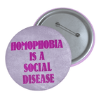 Homophobia Is a Social Disease - Pin Button-accessories-button pins-buttons-NumbskullzKC