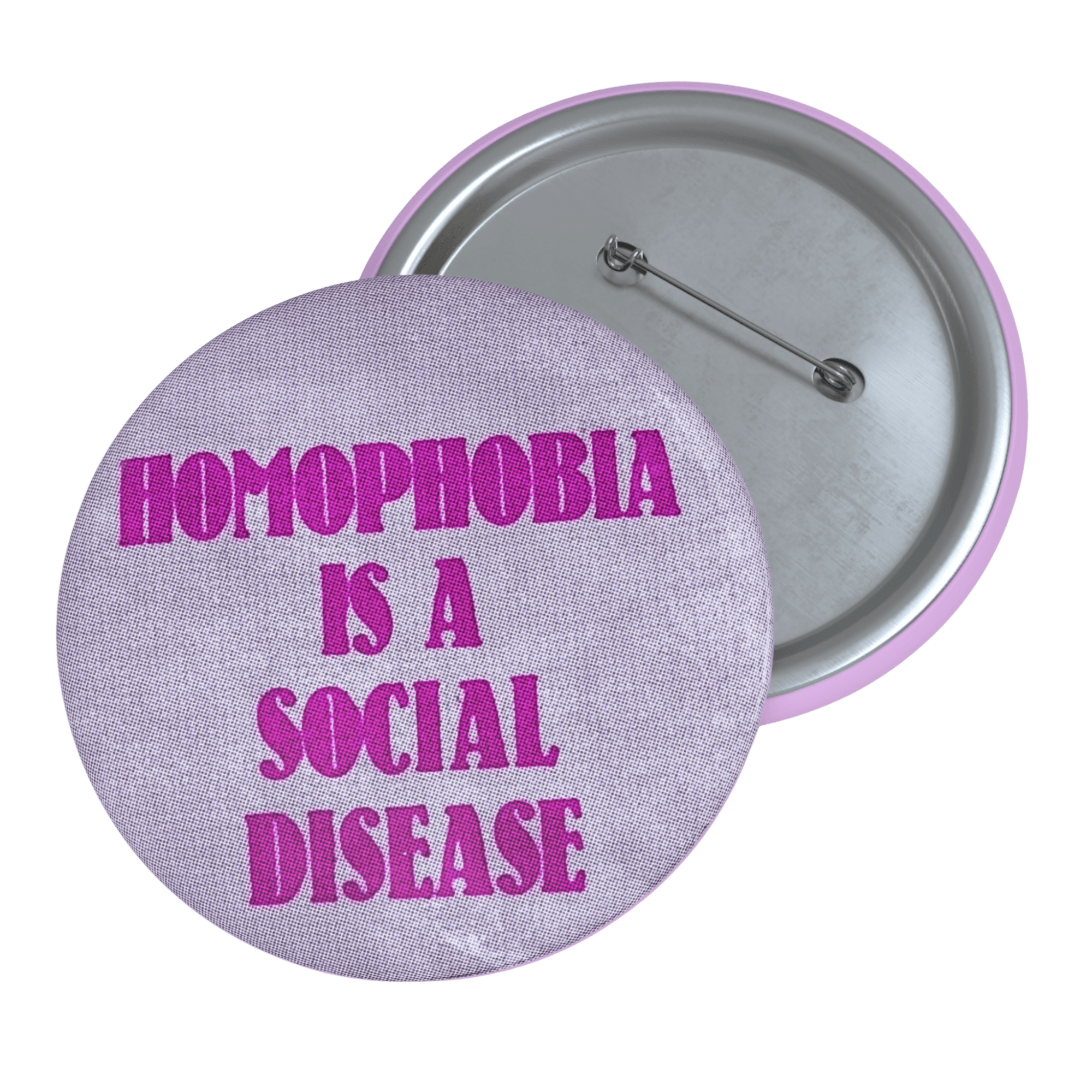 Homophobia Is a Social Disease - Pin Button-accessories-button pins-buttons-NumbskullzKC