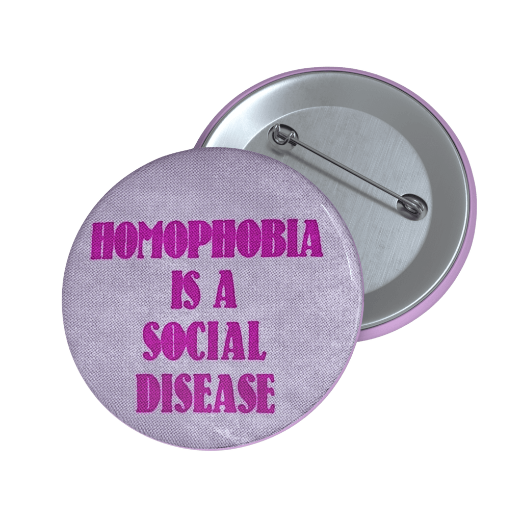 Homophobia Is a Social Disease - Pin Button-accessories-button pins-buttons-NumbskullzKC