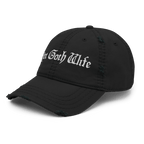 Hot Goth Wife - Distressed Adjustable Ball Cap - ballcap - baseball style hats - hats - Numbskullz