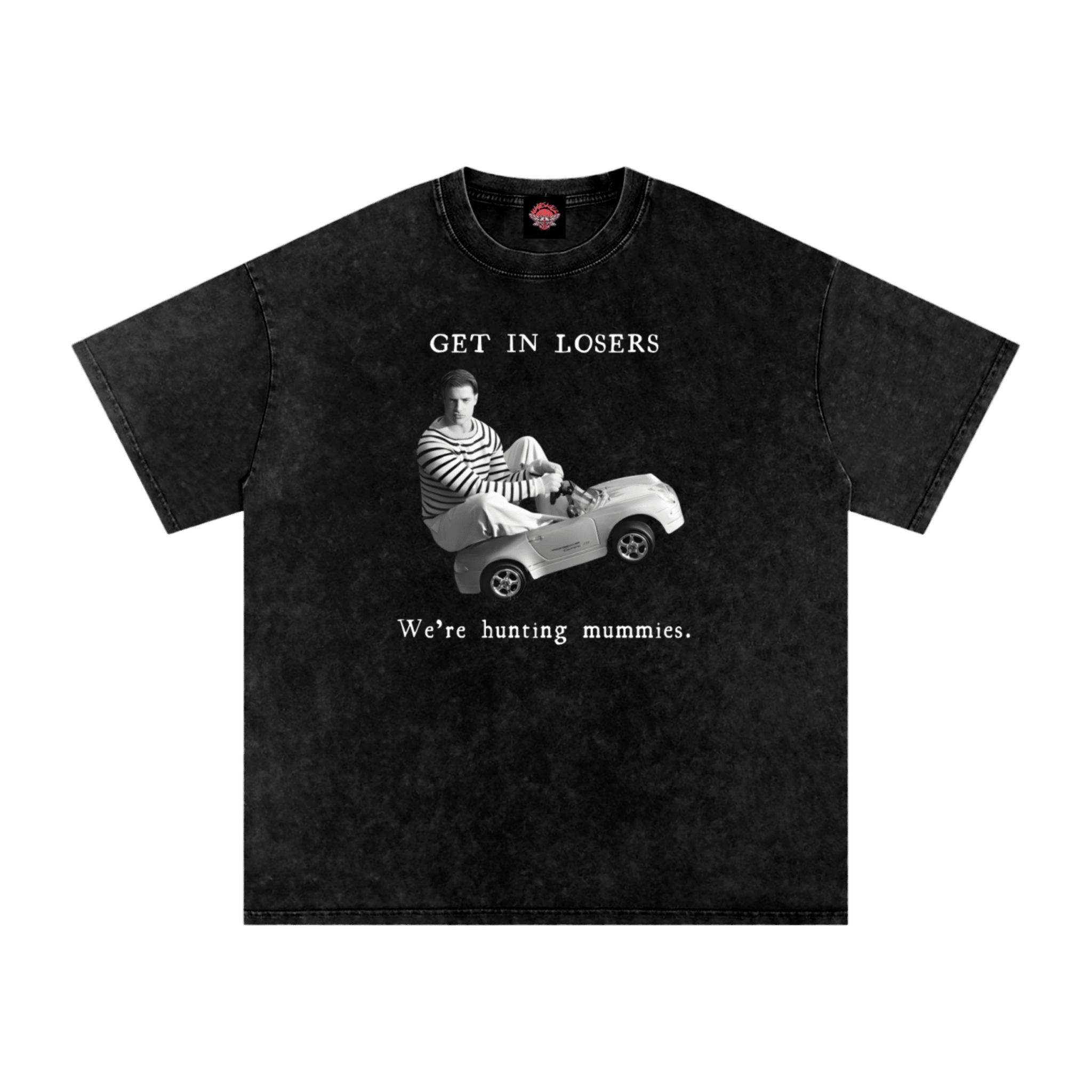 Hunting Mummies [Brendan Fraser] - Oversized T-Shirts-90s-film-men's shirts-NumbskullzKC