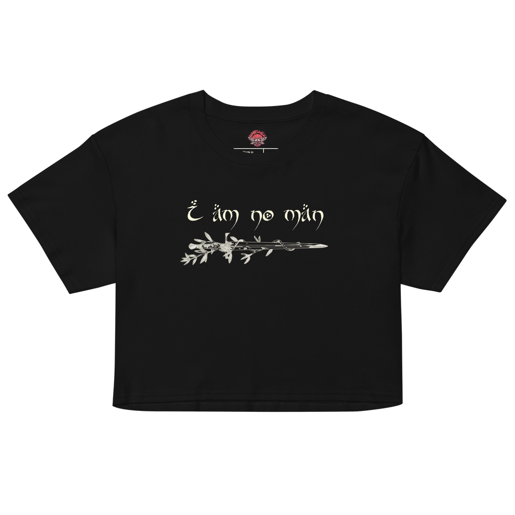 I Am No Man - Relaxed Crop Top-books-feminism-film-NumbskullzKC