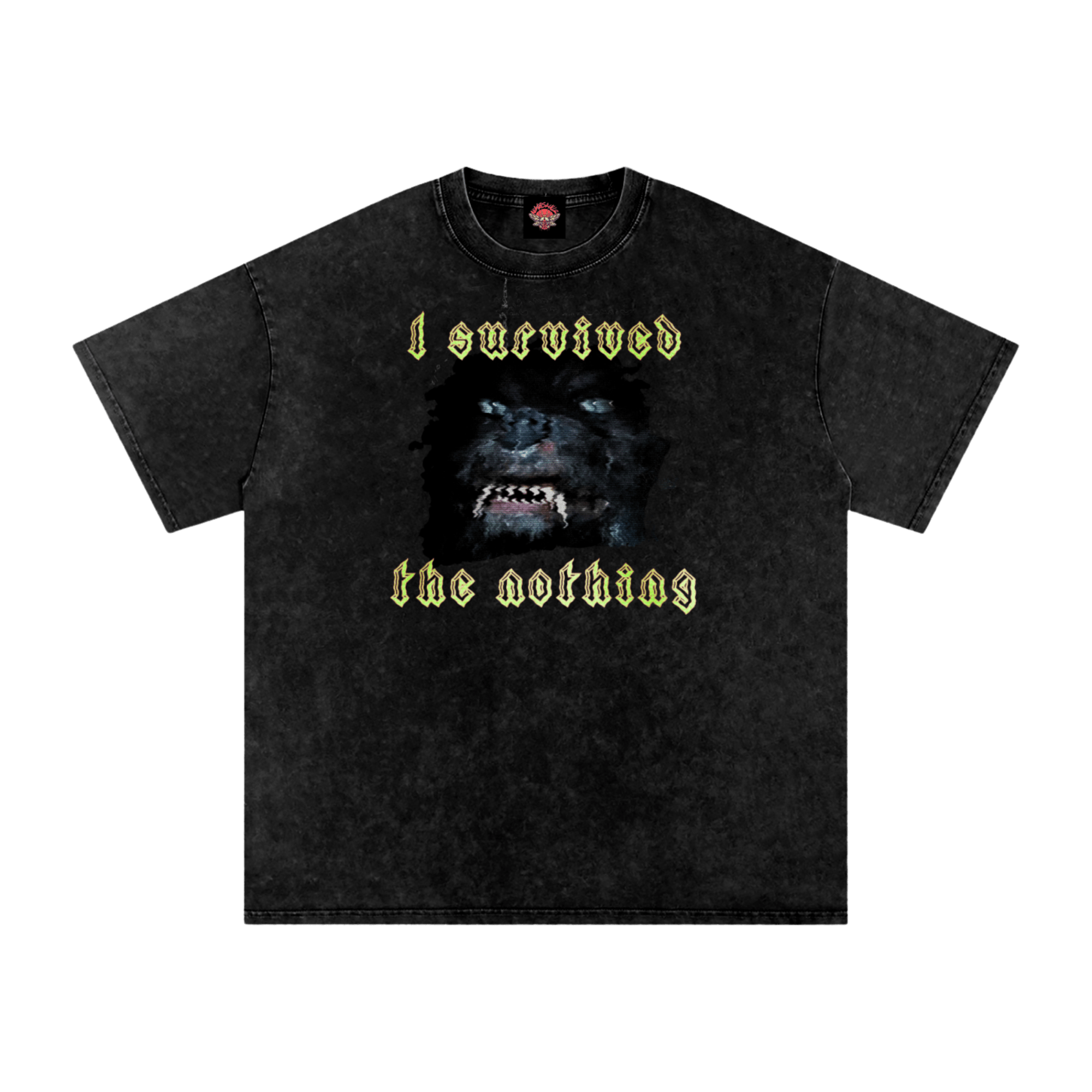 I Survived the Nothing - Oversized T-Shirt-80s-animal-glitchcore-NumbskullzKC