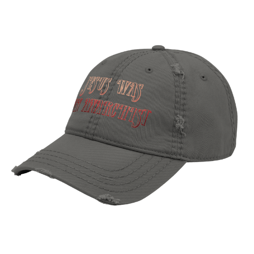 Jesus Was an Anarchist - Distressed Ball Cap-ballcap-men's ball caps-Numbskullz-NumbskullzKC