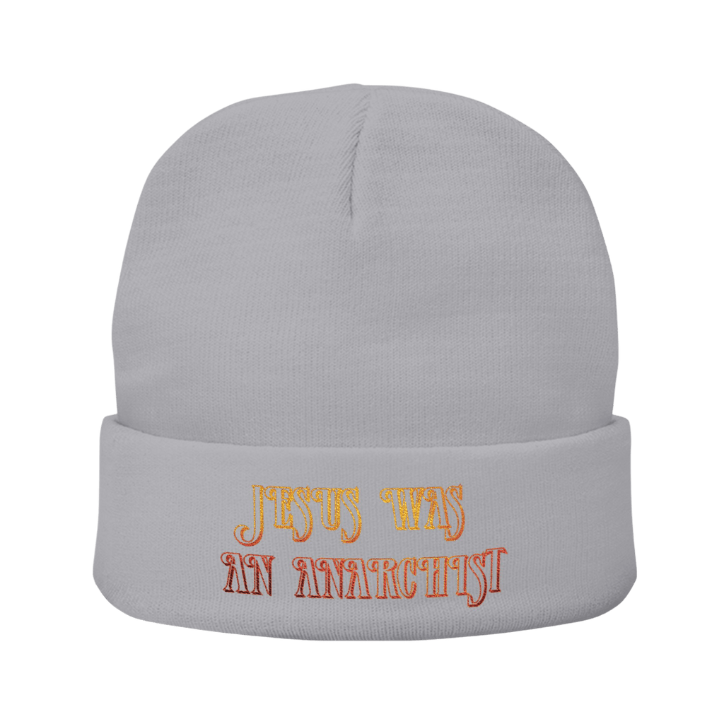 Jesus Was an Anarchist - Knit Beanie-Accessories-Beanies-Embroidery-NumbskullzKC