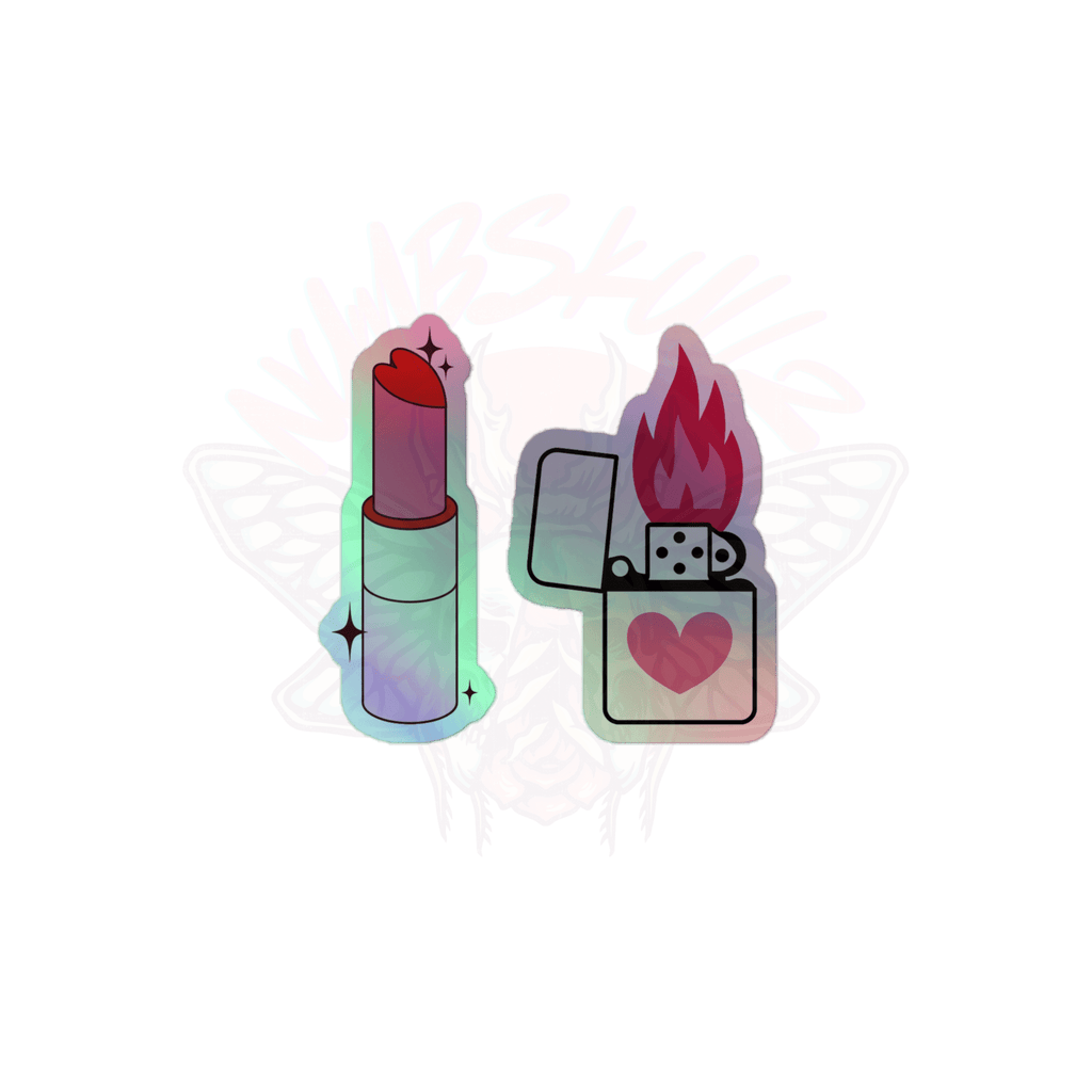 Lippy and Lights - Holographic Sticker - accessories - hearts - holo sticker - Numbskullz