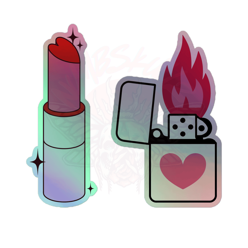 Lippy and Lights - Holographic Sticker - accessories - hearts - holo sticker - Numbskullz