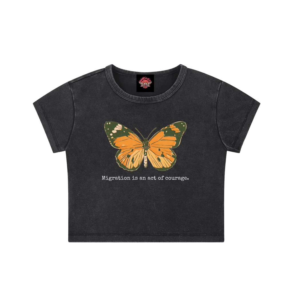 Migration is Courage - Crop Top - cropped - Numbskullz - political - Numbskullz