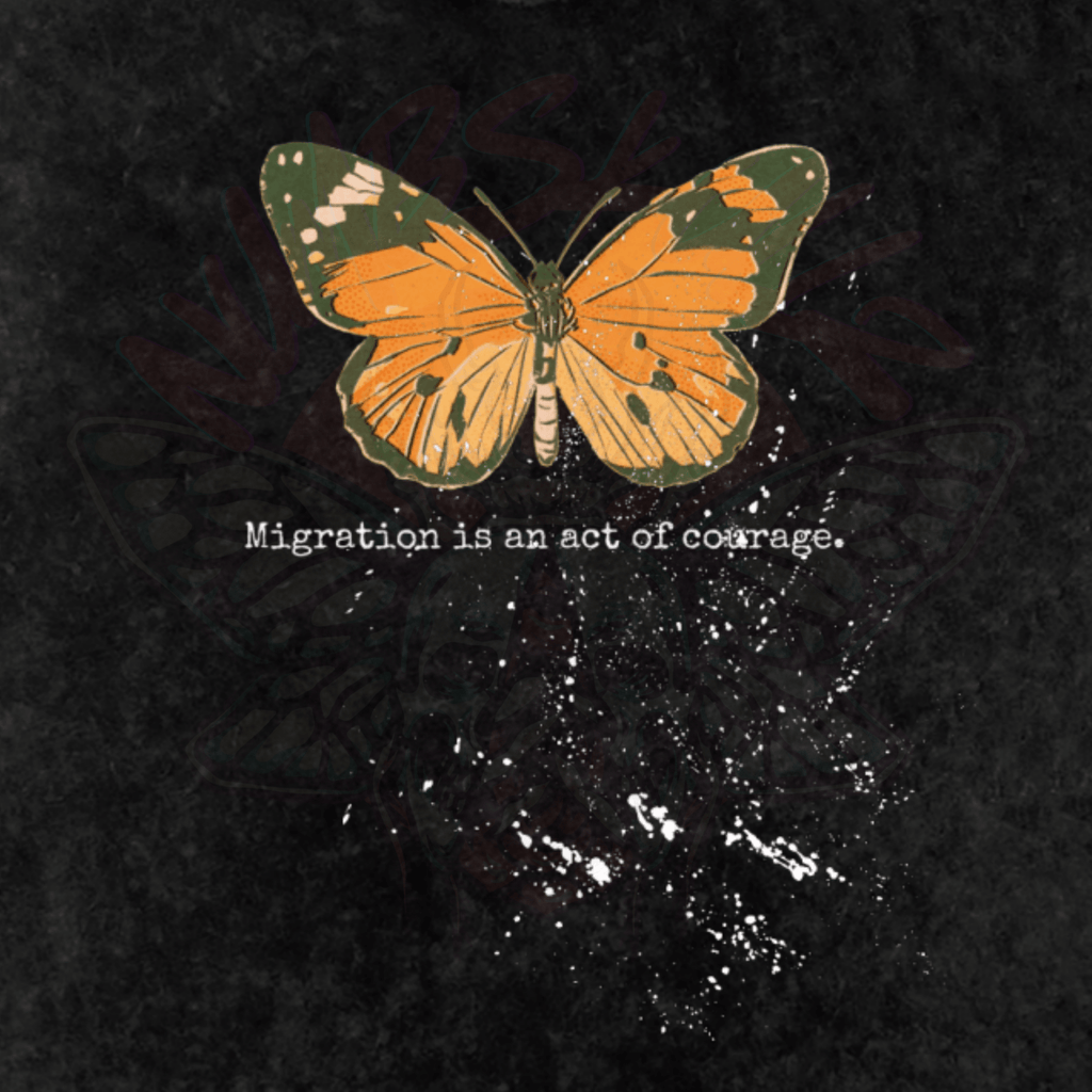 Migration is Courage - Oversized T-Shirt - men's shirts - Numbskullz - oversized T-shirts - Numbskullz