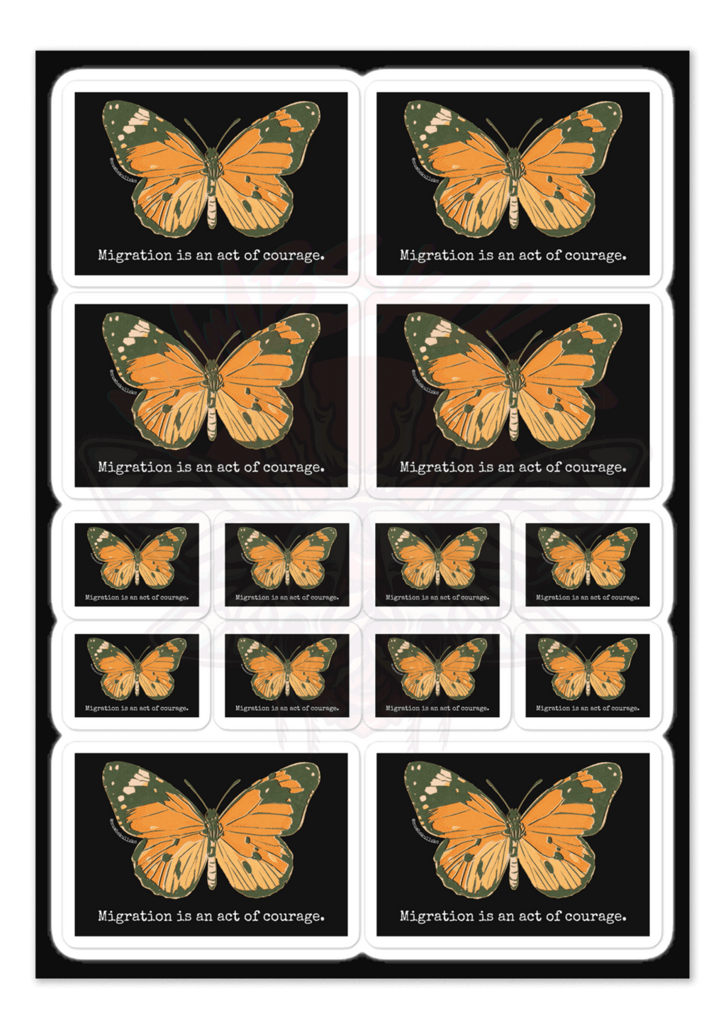 Migration is Courage - Vinyl Sticker Sheet-accessories-activism-human rights-NumbskullzKC