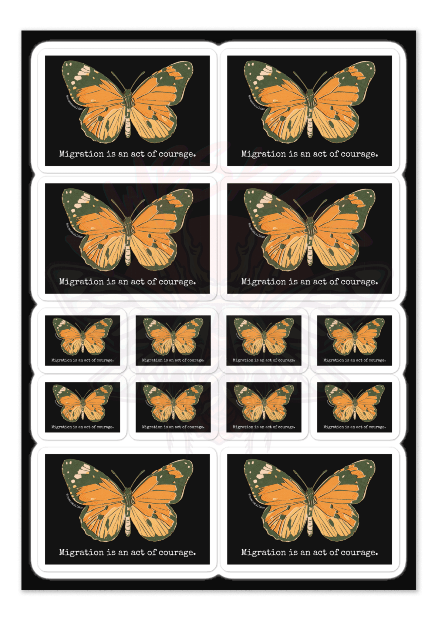 Migration is Courage - Vinyl Sticker Sheet-accessories-activism-human rights-NumbskullzKC