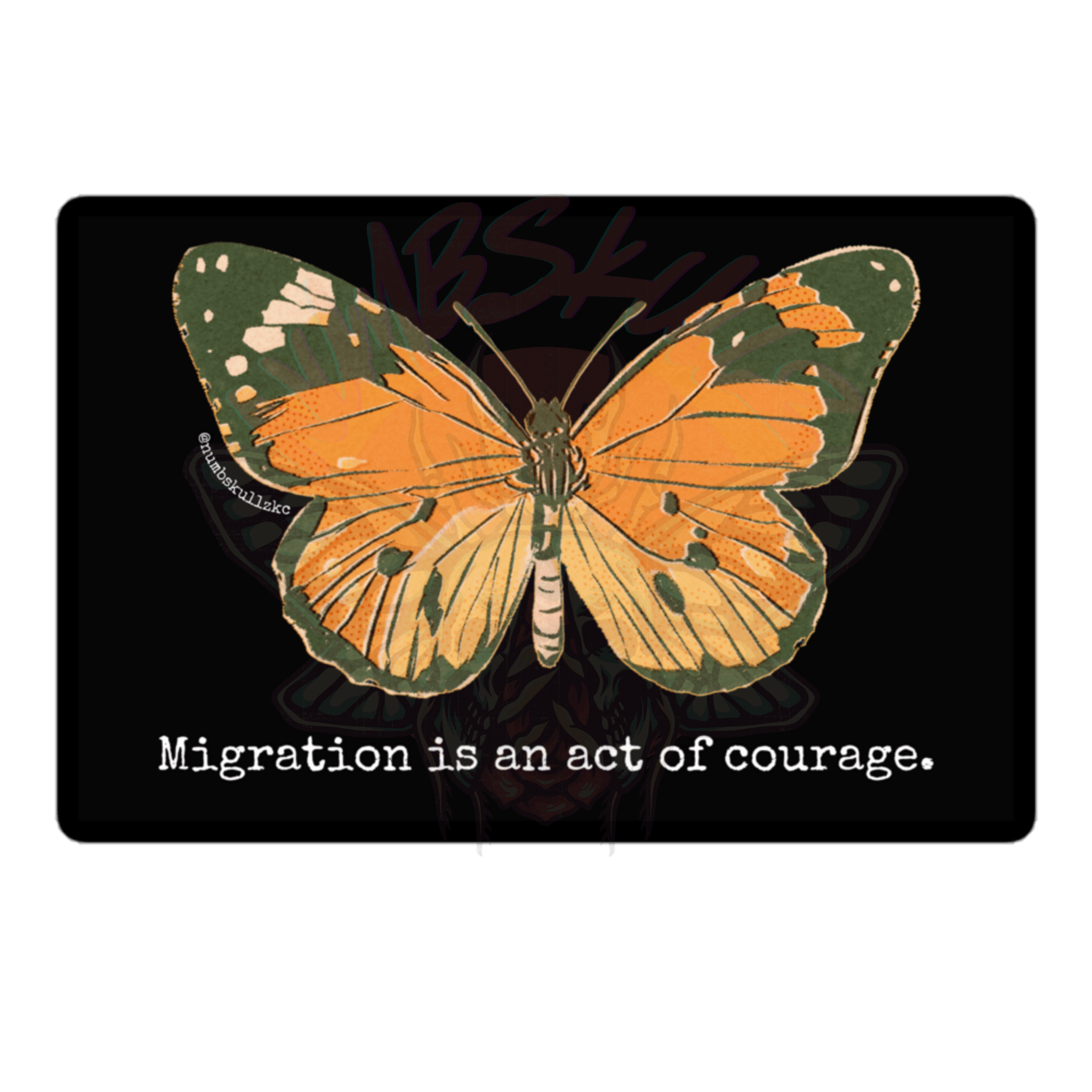 Migration is Courage - Vinyl Sticker-activism-animal-immigration-NumbskullzKC