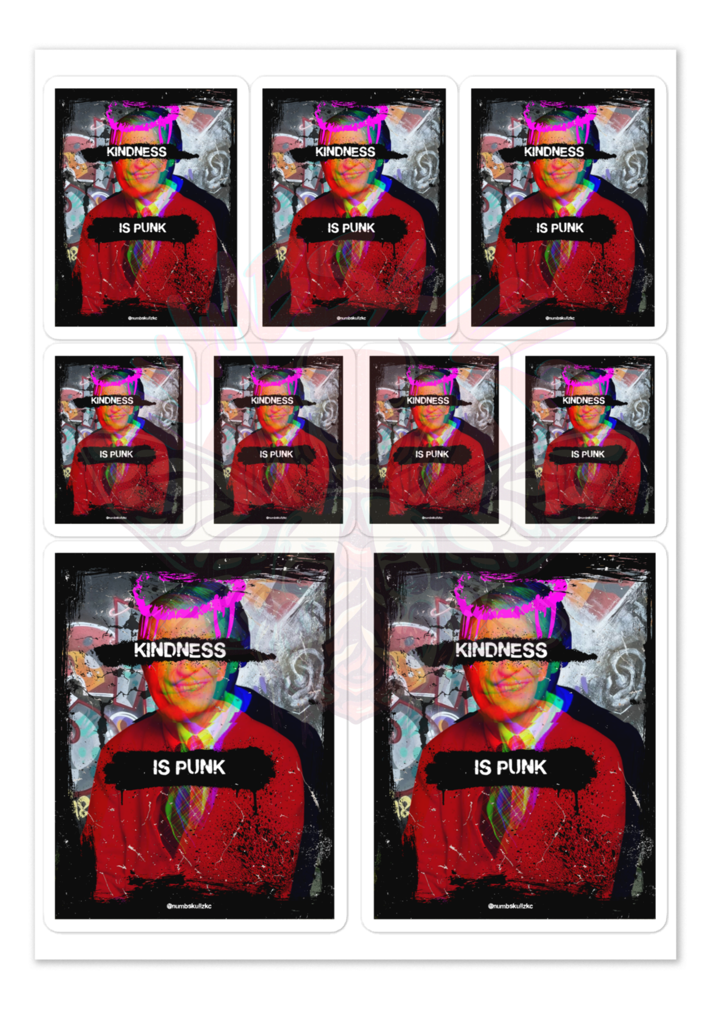 Mr Punk Rogers - Vinyl Sticker Sheet-accessories-anti fascist-graffiti-NumbskullzKC