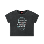 Mysterious Gender - Snow Washed Crop Top - cropped - glitchcore - lgbtq - NumbskullzKC